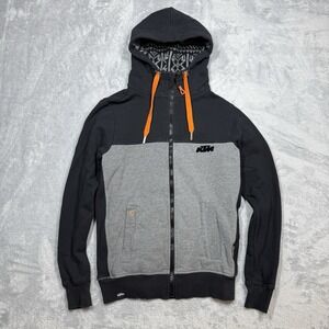 KTM Full Zip Hoodie Womens M Black Gray Orange Moto Colorblock 2017 Premium